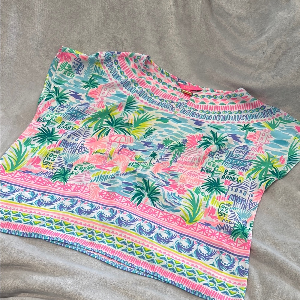 Lilly Pulitzer Caftan Top with gold detail